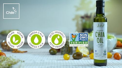 Seeds of Wellness - Aceite de Semilla de Chía Orgánico, Nutrientes Esenciales, Ácidos Grasos Omega-3 ALA, Prensado en Frío, Sin Refinar, 8.45 Fl Oz - imagen 7