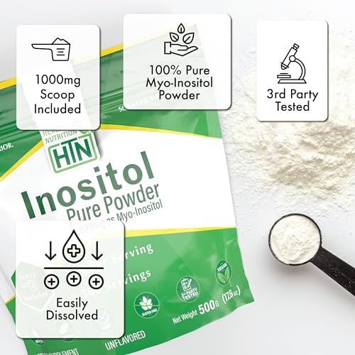 Health Thru Nutrition Polvo de Inositol – 500g de Polvo Puro como Myo-Inositol | 1,000mg (1g) por Cucharada | Sin Sabor, Vegano, No GMO | 500 - imagen 3