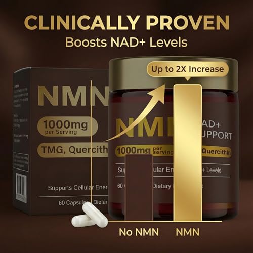 Suplemento de NMN 1000mg, 4 en 1 Liposomal NMN Orgánico Puro con Quercetina, TMG y Alternativa a NMNH, Apoya Energía Celular y Niveles de NAD+, 60 - imagen 3