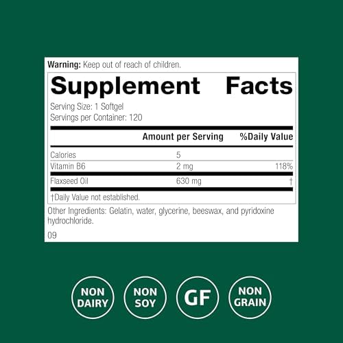 Aceite de Linaza Standard Process Inc. con B6 - Suplemento para Soporte Hormonal y de Tejido Nervioso - Cerebro, Corazón y Piel - Sin Gluten, Sin - imagen 2