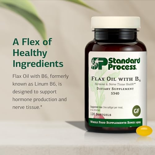 Aceite de Linaza Standard Process Inc. con B6 - Suplemento para Soporte Hormonal y de Tejido Nervioso - Cerebro, Corazón y Piel - Sin Gluten, Sin - imagen 3