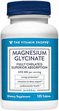 Magnesium Glycinate 400 MG de The Vitamin Shoppe, Magnesio Quelado para Mejor Absorción, Apoya Energía, Relajación y Sueño, Salud Cardiovascular, Sin - imagen 1