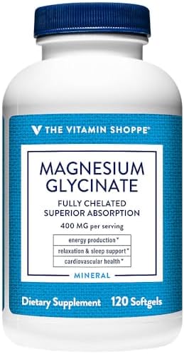 Magnesium Glycinate 400 MG de The Vitamin Shoppe, Magnesio Quelado para Mejor Absorción, Apoya Energía, Relajación y Sueño, Salud Cardiovascular, Sin - imagen 4