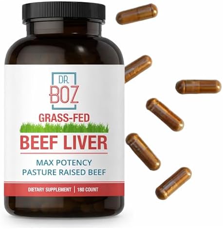 Cápsulas de Hígado de Res Dr. Boz, 30 Porciones - 4500mg de Hígado de Vaca - Suplemento de Energía, Inmunidad y Salud - Vitamina A, B12, Zinc y - imagen 1