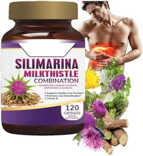 Pastillas para el hígado graso | Silimarina con Diente de León, Hinojo, Complejo B y Regaliz | 120 Cápsulas - imagen 1