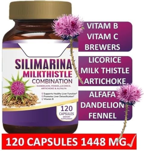 Pastillas para el hígado graso | Silimarina con Diente de León, Hinojo, Complejo B y Regaliz | 120 Cápsulas - imagen 3