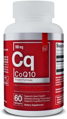 Suplemento CoQ10 100mg en Softgels de Essential Elements para el Corazón, Cerebro y Vascular - Absorción Óptima - 60 Cápsulas, Suministro de 2 Meses - imagen 1
