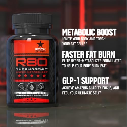 Rockstar R80 Extreme Termogénico Hyper-Metabolizador Quemador de Grasa para Hombres y Mujeres – Soporte GLP-1, Supresor del Apetito, Píldoras para - imagen 3