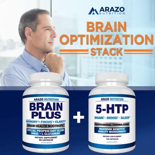 Suplemento Premium para la Función Cerebral Arazo Nutrition – Memoria, Enfoque, Claridad – Nootrópico con DMAE, Bacopa Monnieri, L-Glutamina, - imagen 5