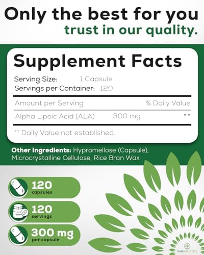 Suplemento de Ácido Alfa Lipoico 600mg [120 Cápsulas] - Antioxidante Premium - Livenaturally - Hecho en EE. UU. - imagen 2