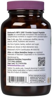 Suplemento para la Salud Prostática BlueBonnet Nutrition MPX 1000 - Con Saw Palmetto, Semilla de Calabaza, Ortiga, Beta Sitosterol y Esteroides - imagen 3