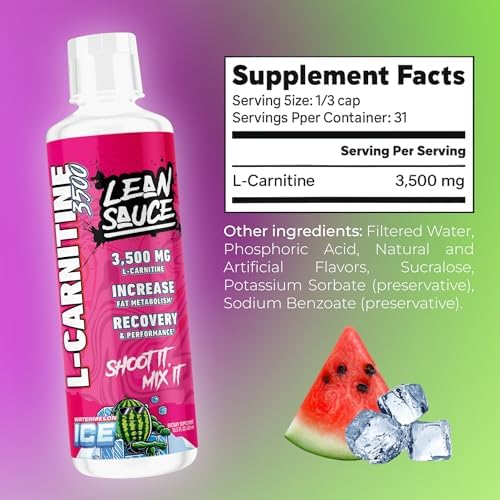 Lean Sauce L-Carnitina Líquida 3500mg - Sabor Sandía Hielo - imagen 4