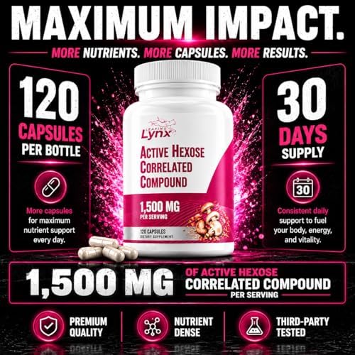 Active Hexose Correlated Compound 1500 mg, Extracto de Champiñón Estudiado Clínicamente para el Sistema Inmunológico | 120 Cápsulas (Suministro de 40 - imagen 2