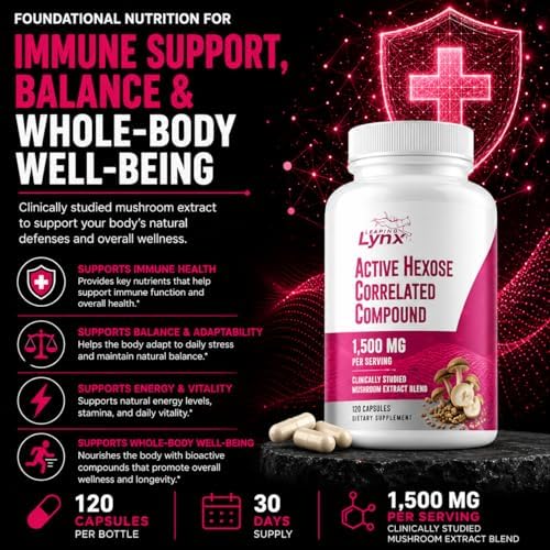 Active Hexose Correlated Compound 1500 mg, Extracto de Champiñón Estudiado Clínicamente para el Sistema Inmunológico | 120 Cápsulas (Suministro de 40 - imagen 5