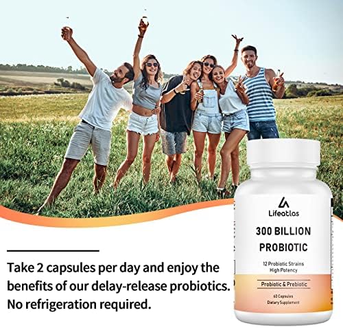 Lifeatlas Probióticos 300 Mil Millones CFU - Para Hombres y Mujeres, 12 Cepas Probióticas Más Prebiótico, Salud Digestiva e Inmunológica - 60 Cápsulas - imagen 6