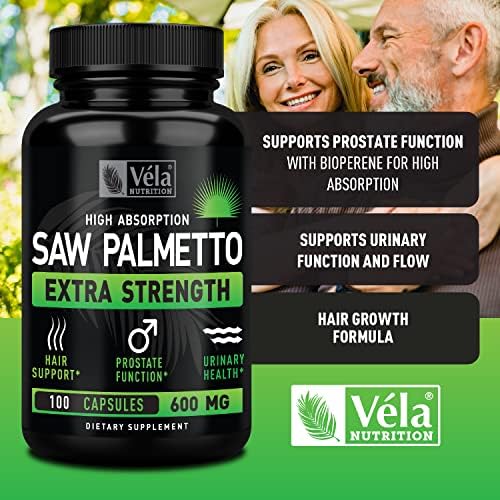 Cápsulas de Saw Palmetto 600mg para Hombres y Mujeres - Suplemento Extra Fuerte Bloqueador de DHT - Apoyo para Próstata y Pérdida de Cabello - 100 - imagen 5