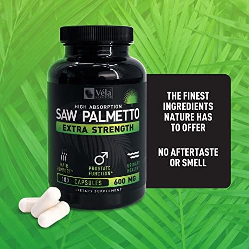 Cápsulas de Saw Palmetto 600mg para Hombres y Mujeres - Suplemento Extra Fuerte Bloqueador de DHT - Apoyo para Próstata y Pérdida de Cabello - 100 - imagen 8