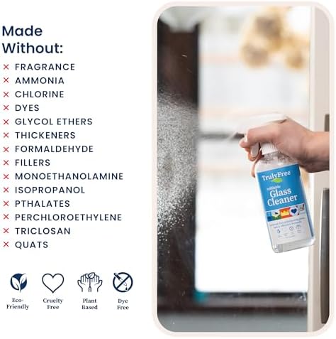 Kit de Limpiador de Vidrio Natural Truly Free - Elimina Suciedad y Residuos para Ventanas y Superficies de Vidrio Brillantes en Casa, Oficina y - imagen 6