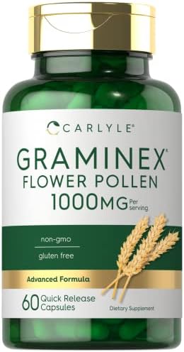 Extracto de Polen de Flores Graminex Carlyle | 1000 mg | 60 Cápsulas | Suplemento No GMO y Libre de Gluten - imagen 1