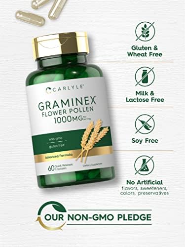 Extracto de Polen de Flores Graminex Carlyle | 1000 mg | 60 Cápsulas | Suplemento No GMO y Libre de Gluten - imagen 4