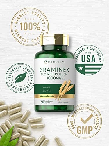 Extracto de Polen de Flores Graminex Carlyle | 1000 mg | 60 Cápsulas | Suplemento No GMO y Libre de Gluten - imagen 5