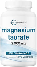 Taurato de Magnesio 2,000mg, 240 Cápsulas | Suplemento Mineral Chelado de Alta Biodisponibilidad | No GMO, Sin Gluten - imagen 1