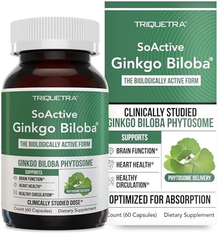 SoActive Ginkgo Biloba con GinkgoSelect® Phytosome | Absorción Mejorada para el Cerebro, Corazón y Memoria – 180 mg – Apoya la Circulación y Salud - imagen 1