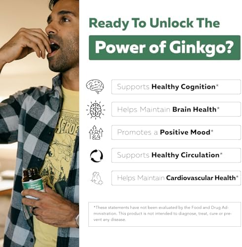 SoActive Ginkgo Biloba con GinkgoSelect® Phytosome | Absorción Mejorada para el Cerebro, Corazón y Memoria – 180 mg – Apoya la Circulación y Salud - imagen 5