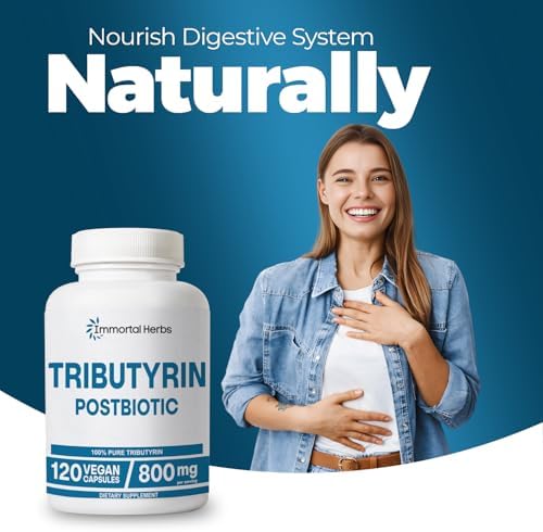 Suplemento de Tributirina Immortal Herbs 800mg, Fórmula Avanzada de Butirato, 55% Estandarizado, Entrega Más Efectiva que el Butirato de Sodio, 120 - imagen 7