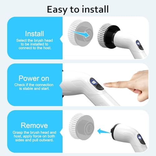 Cabezas de Cepillo Reemplazables TUYU para Limpiador Eléctrico, Paquete de 4 Cabezas y 4 Cepillos Extra, Cepillo Inalámbrico para Limpieza de Baños - imagen 4
