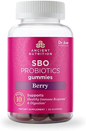 Ancient Nutrition Probióticos, Gomitas Berry SBO con 10 Mil Millones de CFUs por Porción, Apoyo Digestivo e Inmunológico, Sin Gluten, 60 Unidades - imagen 1