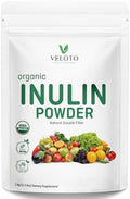Polvo de Inulina Orgánica VELOTO – Suplemento de Fibra Prebiótica para Smoothies y Bebidas, 2.2 lb, Sin Sabor, Soluble en Agua, Vegano y No - imagen 1