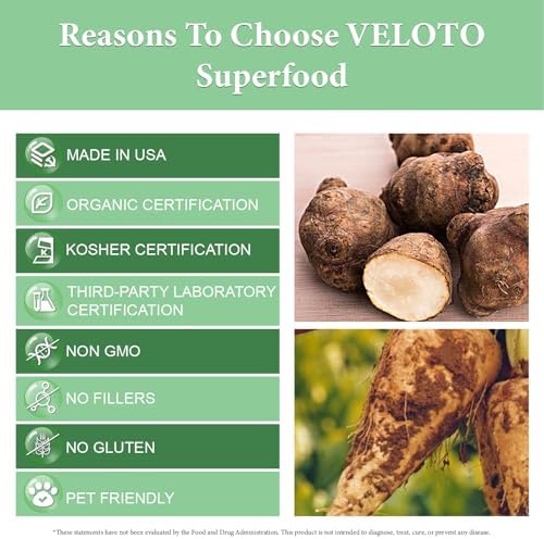 Polvo de Inulina Orgánica VELOTO – Suplemento de Fibra Prebiótica para Smoothies y Bebidas, 2.2 lb, Sin Sabor, Soluble en Agua, Vegano y No - imagen 4