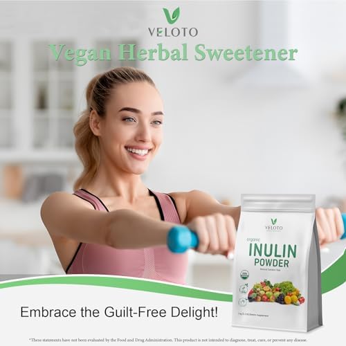 Polvo de Inulina Orgánica VELOTO – Suplemento de Fibra Prebiótica para Smoothies y Bebidas, 2.2 lb, Sin Sabor, Soluble en Agua, Vegano y No - imagen 8