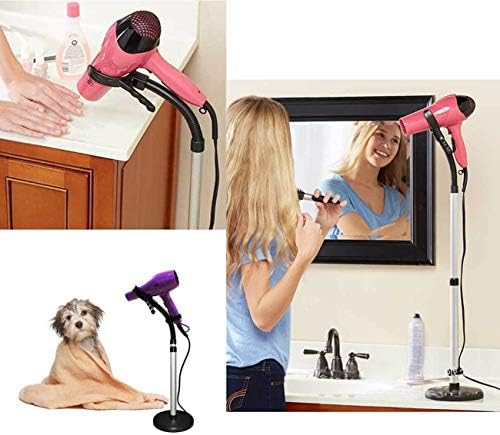 Soporte para Secadora de Pelo HLGOLDLUO, Rotación de 360 Grados, Base Pesada, Soporte de Mano Libre Ajustable para Mostrador - imagen 4
