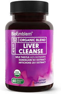 BioEmblem Limpiador de Hígado Orgánico USDA - Extracto de Cardo Mariano 80% Silymarina para la Salud Hepática con Diente de León y Alcachofa - 100% - imagen 1