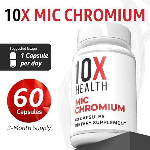Suplementos de Cromo MIC 10X Health - 60 Cápsulas - Contiene Colina, Inositol y L-Metionina - Suplementos Minerales para Soporte Nutricional Diario - imagen 5