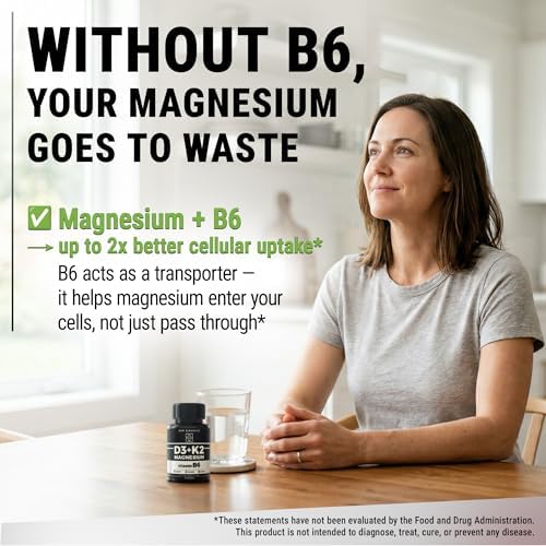 Vitamina D3 K2 con Magnesio Glicinato y Vitamina B6 para Mejor Absorción | Magnesio 1500mg | D3 10,000 UI | K2 (MK7) 200mcg | B6 10mg | Inmunidad | - imagen 4