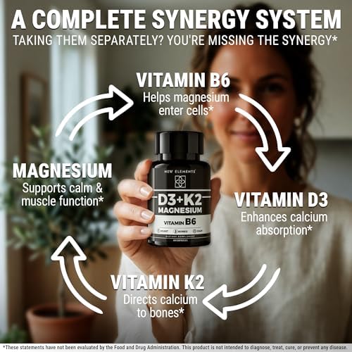 Vitamina D3 K2 con Magnesio Glicinato y Vitamina B6 para Mejor Absorción | Magnesio 1500mg | D3 10,000 UI | K2 (MK7) 200mcg | B6 10mg | Inmunidad | - imagen 6