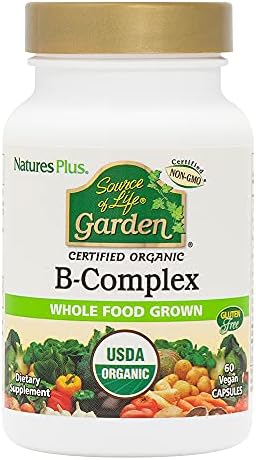 NaturesPlus Source of Life Garden B-Complex - 60 Cápsulas - Suplemento Completo de Vitamina B - Orgánico, No Transgénico, Vegano, Sin Gluten - 30 - imagen 1