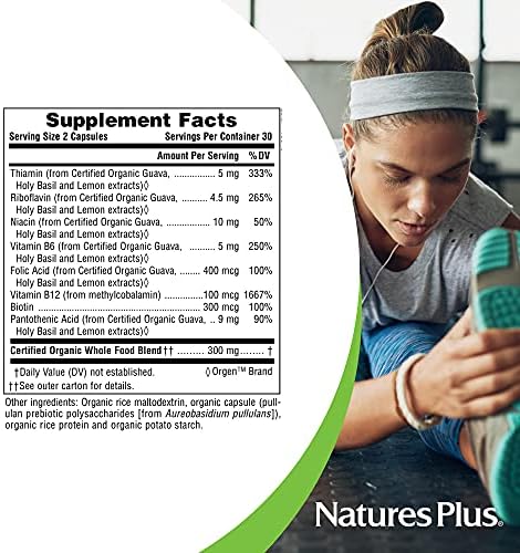NaturesPlus Source of Life Garden B-Complex - 60 Cápsulas - Suplemento Completo de Vitamina B - Orgánico, No Transgénico, Vegano, Sin Gluten - 30 - imagen 4