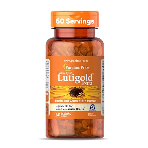 Suplemento Puritan's Pride Premium Healthy Eyes Lutigold™ con Luteína, Meso-Zeaxantina y Zeaxantina, 60 Cápsulas Suaves para Salud Visual, 2 Meses de - imagen 1