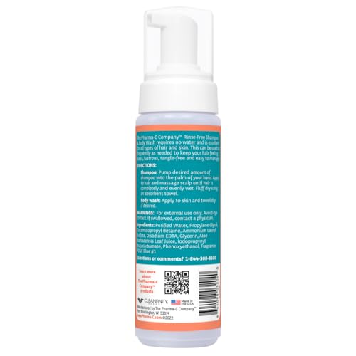 The Pharma-C Company - Champú y Gel de Baño Espumoso Sin Enjuague [Paquete de 6] - Fórmula Suave Probada en Hospitales, Deja el Cabello y Cuerpo - imagen 3