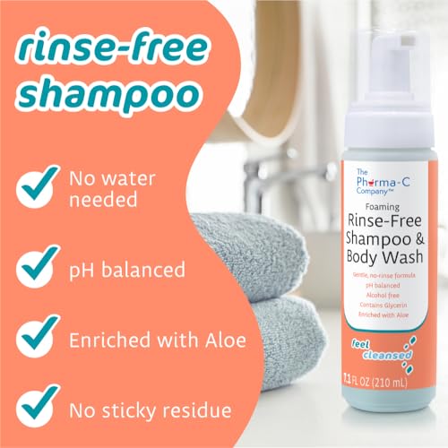 The Pharma-C Company - Champú y Gel de Baño Espumoso Sin Enjuague [Paquete de 6] - Fórmula Suave Probada en Hospitales, Deja el Cabello y Cuerpo - imagen 4