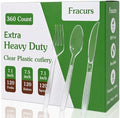 Set de Utensilios Desechables Fracurs 360 Piezas, 120 Cucharas, 120 Tenedores, 120 Cuchillos, Plástico Resistente y Libre de BPA, Ideal para Fiestas - imagen 1