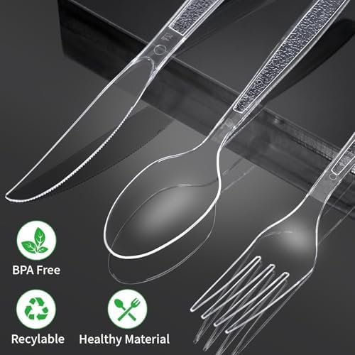 Set de Utensilios Desechables Fracurs 360 Piezas, 120 Cucharas, 120 Tenedores, 120 Cuchillos, Plástico Resistente y Libre de BPA, Ideal para Fiestas - imagen 3
