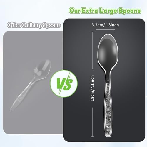 Set de Utensilios Desechables Fracurs 360 Piezas, 120 Cucharas, 120 Tenedores, 120 Cuchillos, Plástico Resistente y Libre de BPA, Ideal para Fiestas - imagen 4