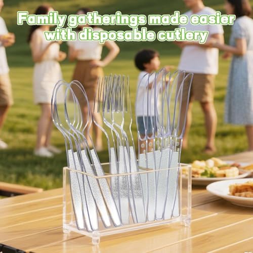 Set de Utensilios Desechables Fracurs 360 Piezas, 120 Cucharas, 120 Tenedores, 120 Cuchillos, Plástico Resistente y Libre de BPA, Ideal para Fiestas - imagen 7
