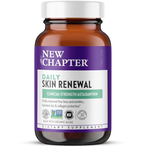 Suplemento de Renovación Diaria de Piel New Chapter, Astaxantina de Fuerza Clínica para Cuidado Juvenil + Protección de Colágeno con Vitamina C, A, E - imagen 3
