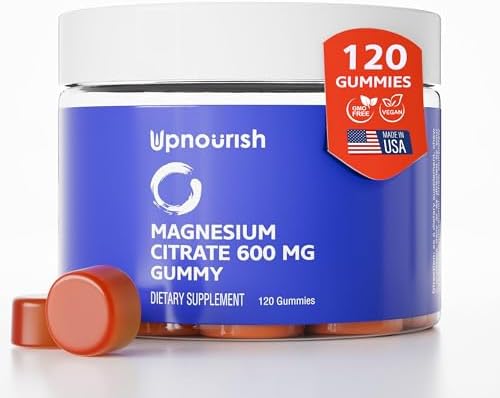 Gomitas de Magnesio UpNourish para Adultos y Niños, Citrato de Magnesio 600mg, Suplemento Calmante para Relajación Muscular, Salud Ósea y Digestiva, - imagen 1
